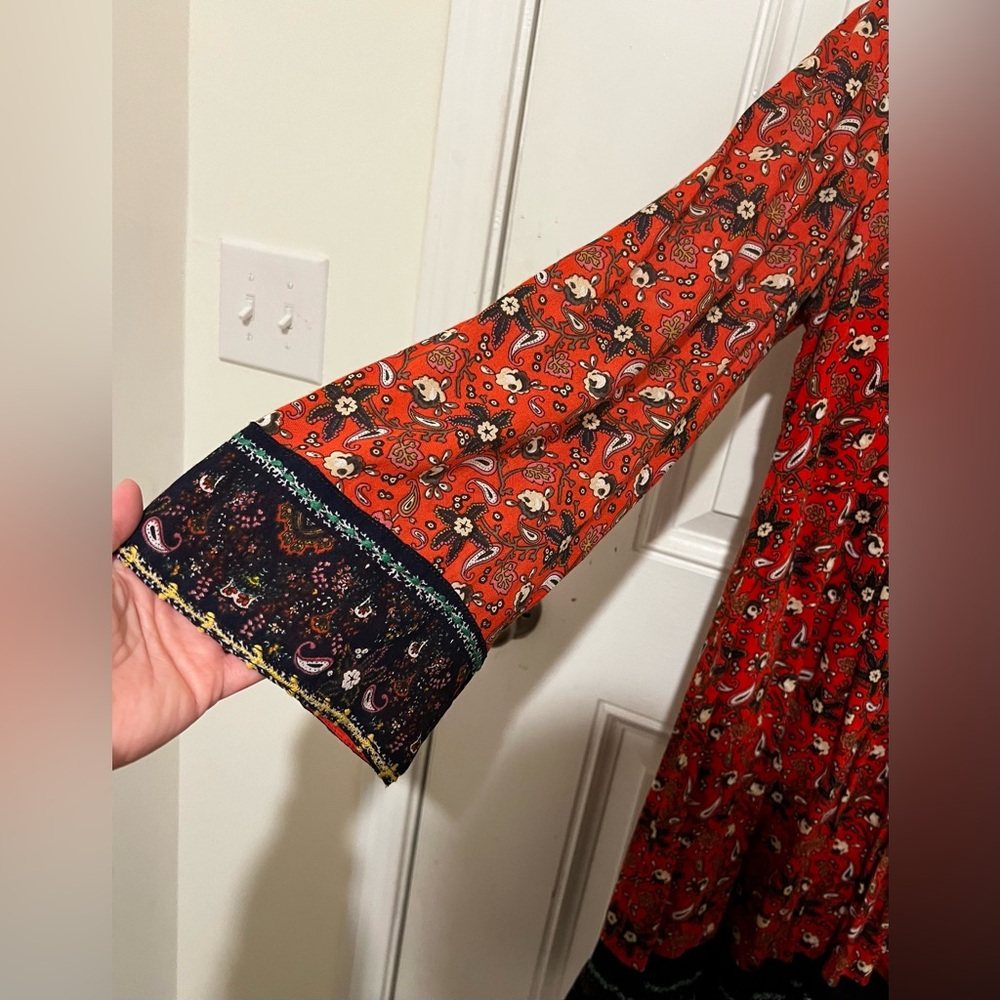 Anthropologie Akemi & Kin Sierra Shift Dress Size Small Bohemian Paisley Peasant - Picture 5 of 16